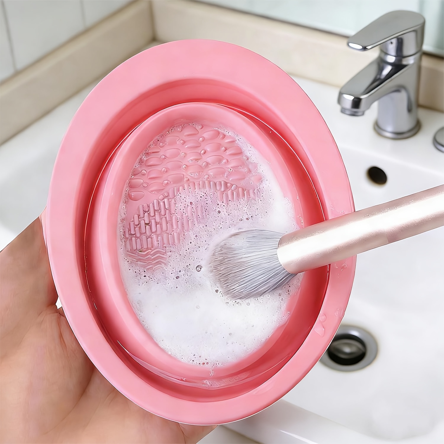 Beauty Makeup Sponge - Ciotola Pieghevole in Silicone per la