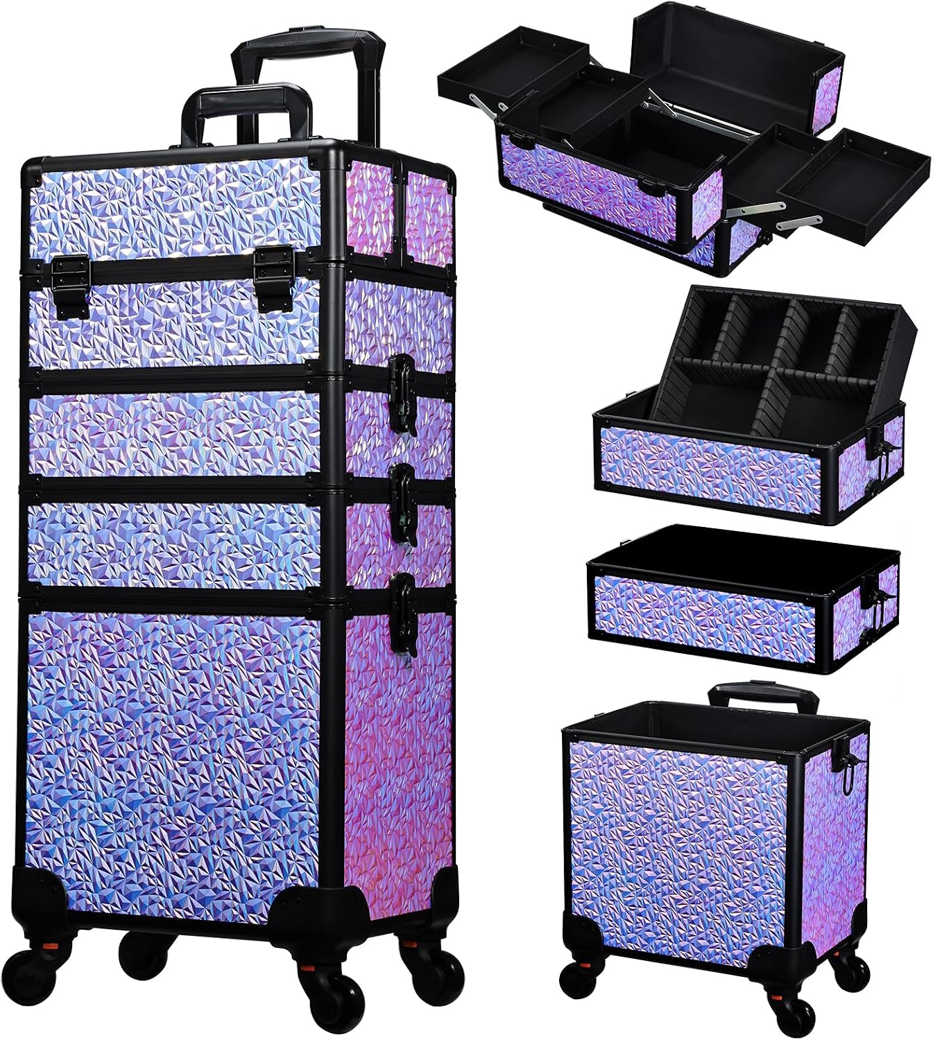 Beauty For You Makeup - Valigia Trucco con Ruote, Grande Carrello